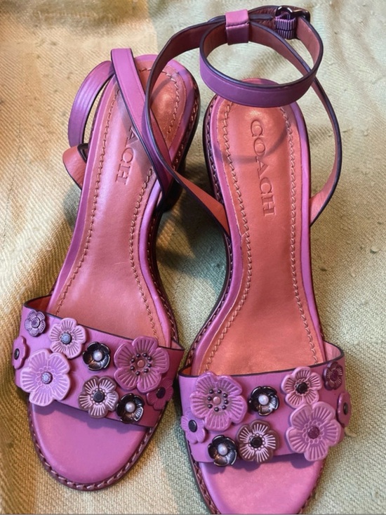 Coach Shoes - Coach Purple Floral Ankle-Strap Sandals